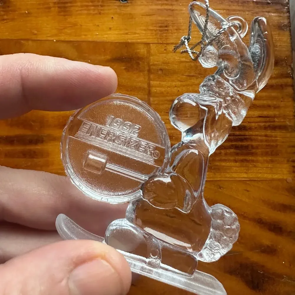 Vintage 1992 Energizer Battery Bunny Skiing Collectible Christmas Tree Ornament